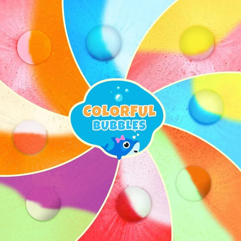 48pcs Bath Bombs for Kids with Toy Inside, Organic Colorful Bubble Bath for Kids